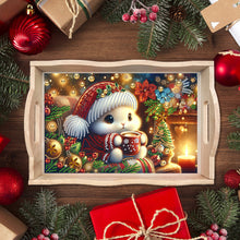 Load image into Gallery viewer, Wooden Christmas Rabbit 5D Diamond Painting Tray Art Craft for Desk Coffee Table
