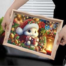 Load image into Gallery viewer, Wooden Christmas Rabbit 5D Diamond Painting Tray Art Craft for Desk Coffee Table
