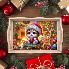 Load image into Gallery viewer, Wooden Christmas Rabbit 5D Diamond Painting Tray Art Craft for Desk Coffee Table
