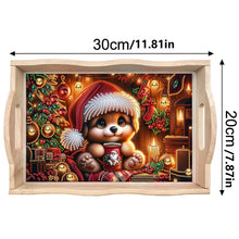 Load image into Gallery viewer, Wooden Christmas Rabbit 5D Diamond Painting Tray Art Craft for Desk Coffee Table
