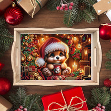 Load image into Gallery viewer, Wooden Christmas Rabbit 5D Diamond Painting Tray Art Craft for Desk Coffee Table
