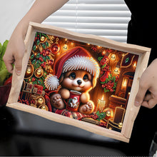 Load image into Gallery viewer, Wooden Christmas Rabbit 5D Diamond Painting Tray Art Craft for Desk Coffee Table
