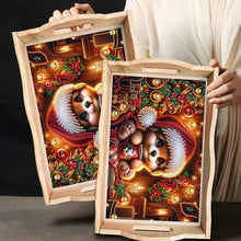 Load image into Gallery viewer, Wooden Christmas Rabbit 5D Diamond Painting Tray Art Craft for Desk Coffee Table
