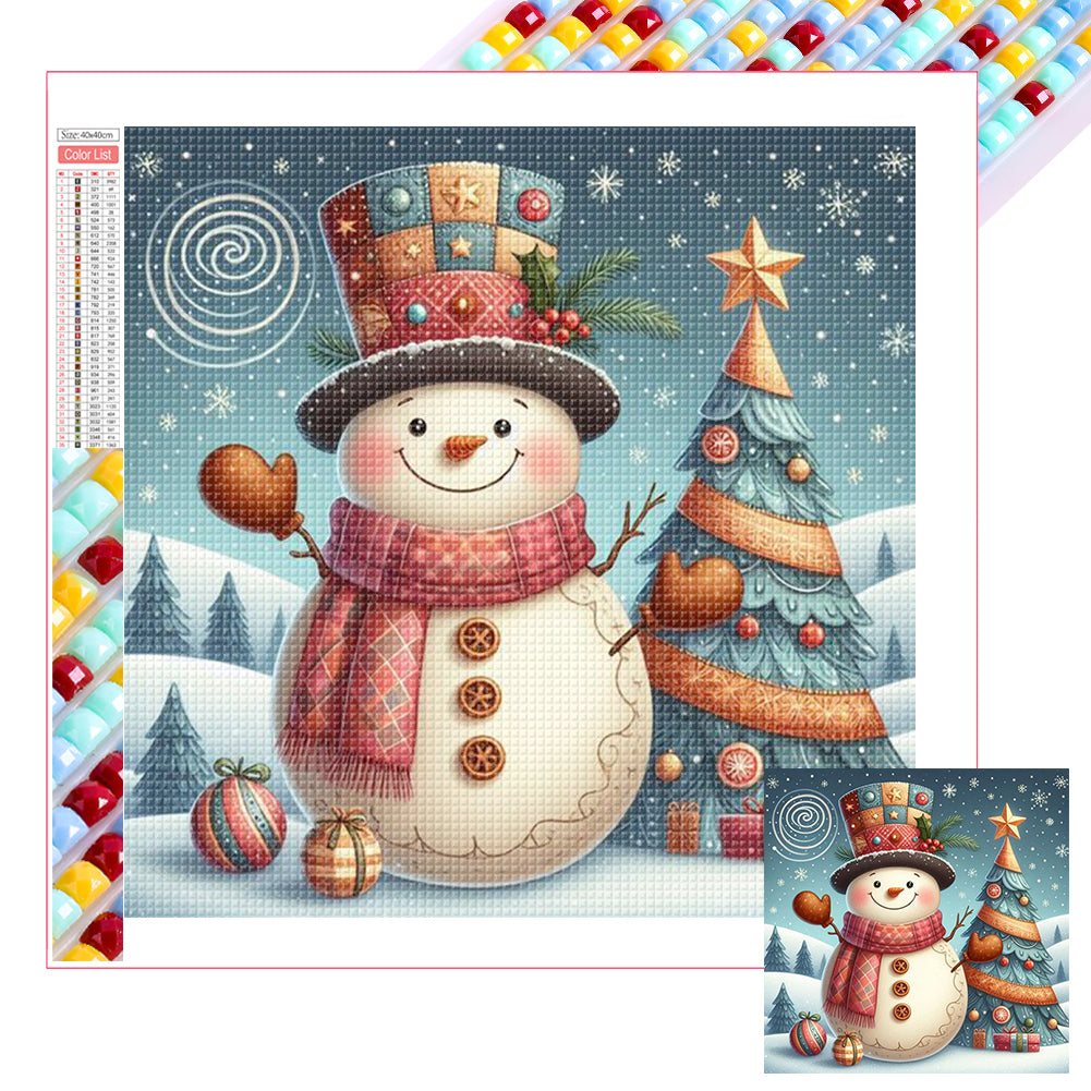 Diamond Painting - Full Square - Christmas snowman (40*40CM)