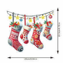 Load image into Gallery viewer, Acrylic Christmas Socks Diamond Painting Hanging Pendant for Garden Window Decor
