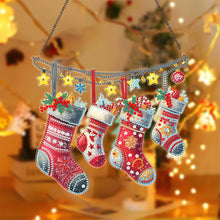 Load image into Gallery viewer, Acrylic Christmas Socks Diamond Painting Hanging Pendant for Garden Window Decor
