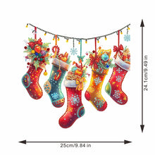 Load image into Gallery viewer, Acrylic Christmas Socks Diamond Painting Hanging Pendant for Garden Window Decor
