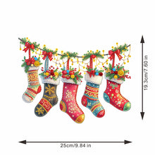 Load image into Gallery viewer, Acrylic Christmas Socks Diamond Painting Hanging Pendant for Garden Window Decor
