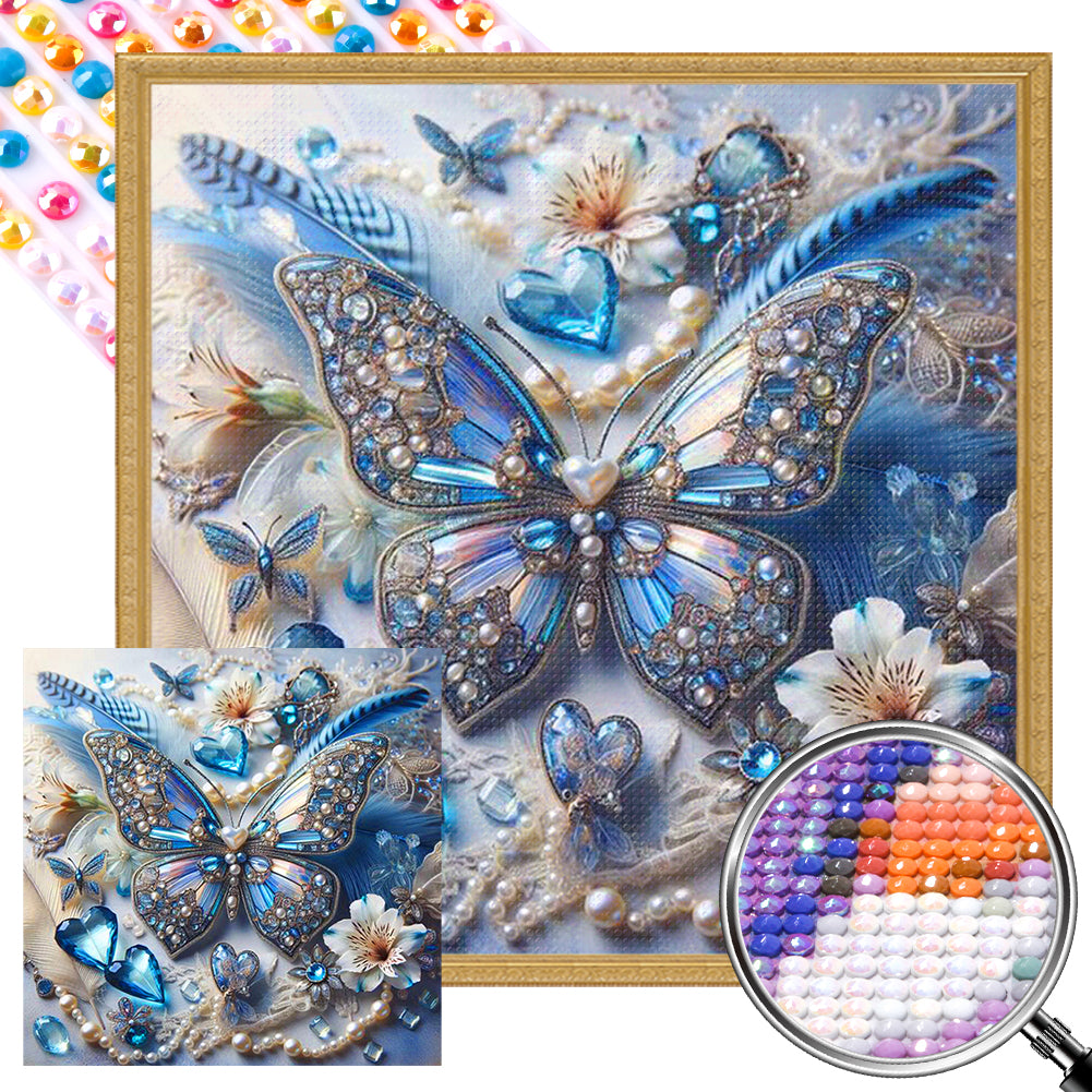 AB Diamond Painting - Full Round - Exquisite Butterfly Decoration (40*40CM)