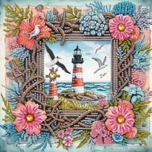 Load image into Gallery viewer, Diamond Painting - Partial Special Shaped - Framed Lighthouse (30*30CM)
