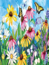 Load image into Gallery viewer, Diamond Painting - Full Round - Butterfly flowers (60*40CM)
