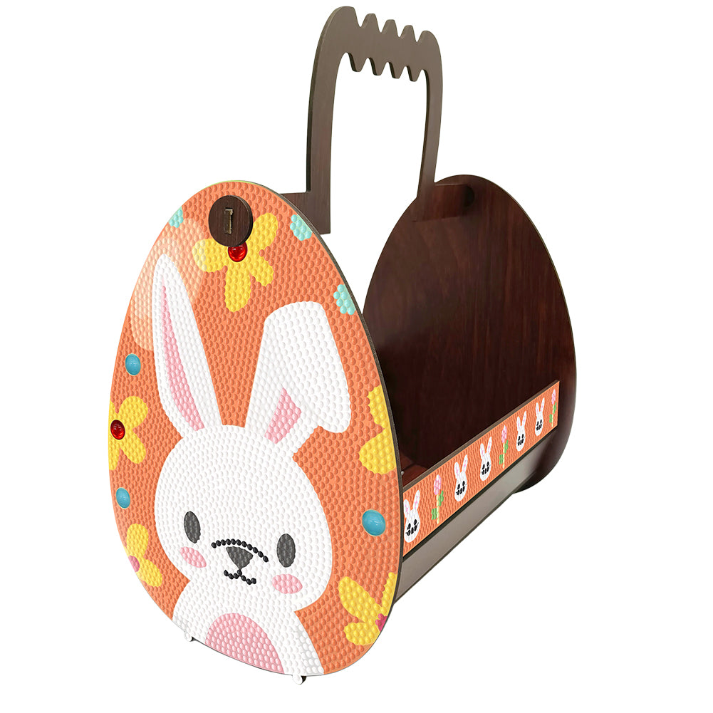 Wooden Special Shaped Easter Egg Bunny Diamond Painting DIY Basket for Beginners