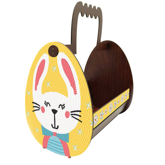 Wooden Special Shaped Easter Egg Bunny Diamond Painting DIY Basket for Beginners