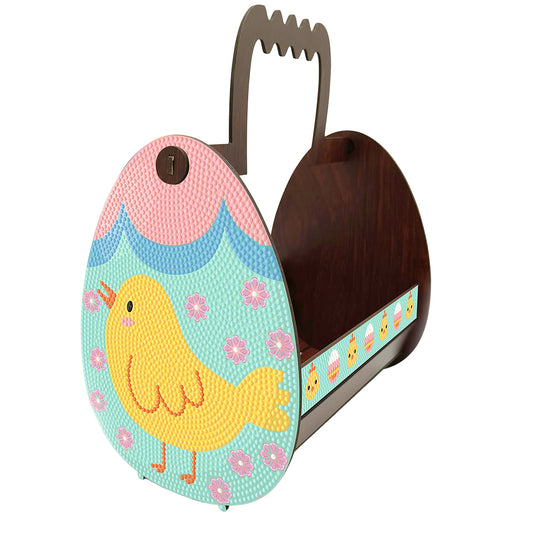 Wooden Special Shaped Easter Egg Bunny Diamond Painting DIY Basket for Beginners