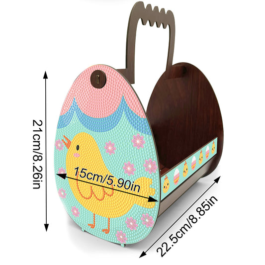 Wooden Special Shaped Easter Egg Bunny Diamond Painting DIY Basket for Beginners