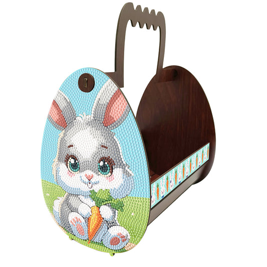 Wooden Special Shaped Easter Egg Bunny Diamond Painting DIY Basket for Beginners