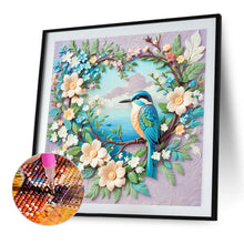 Load image into Gallery viewer, AB Diamond Painting - Full Round - Blue bird with love wreath (40*40CM)
