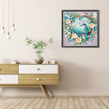 Load image into Gallery viewer, AB Diamond Painting - Full Round - Blue bird with love wreath (40*40CM)
