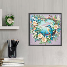 Load image into Gallery viewer, AB Diamond Painting - Full Round - Blue bird with love wreath (40*40CM)
