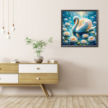 Load image into Gallery viewer, AB Diamond Painting - Full Round - White swan in lotus (40*40CM)
