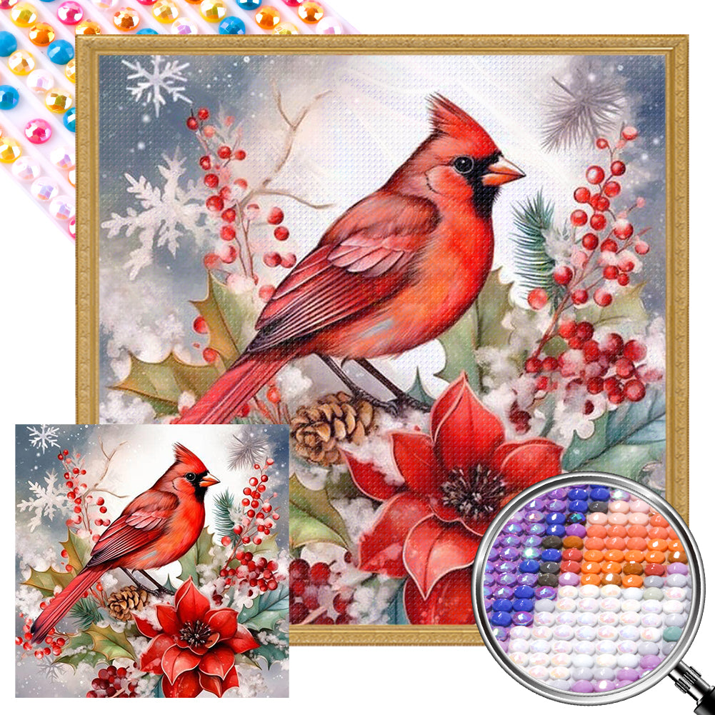 AB Diamond Painting - Full Round - Poinsettia cardinal (40*40CM)