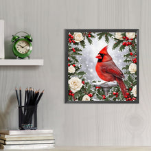Load image into Gallery viewer, AB Diamond Painting - Full Round - Cardinal in wreath (40*40CM)
