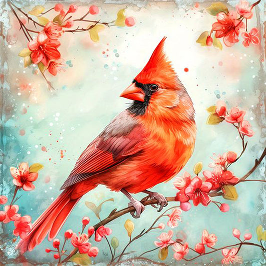 AB Diamond Painting - Full Round - Cardinal on branch (40*40CM)