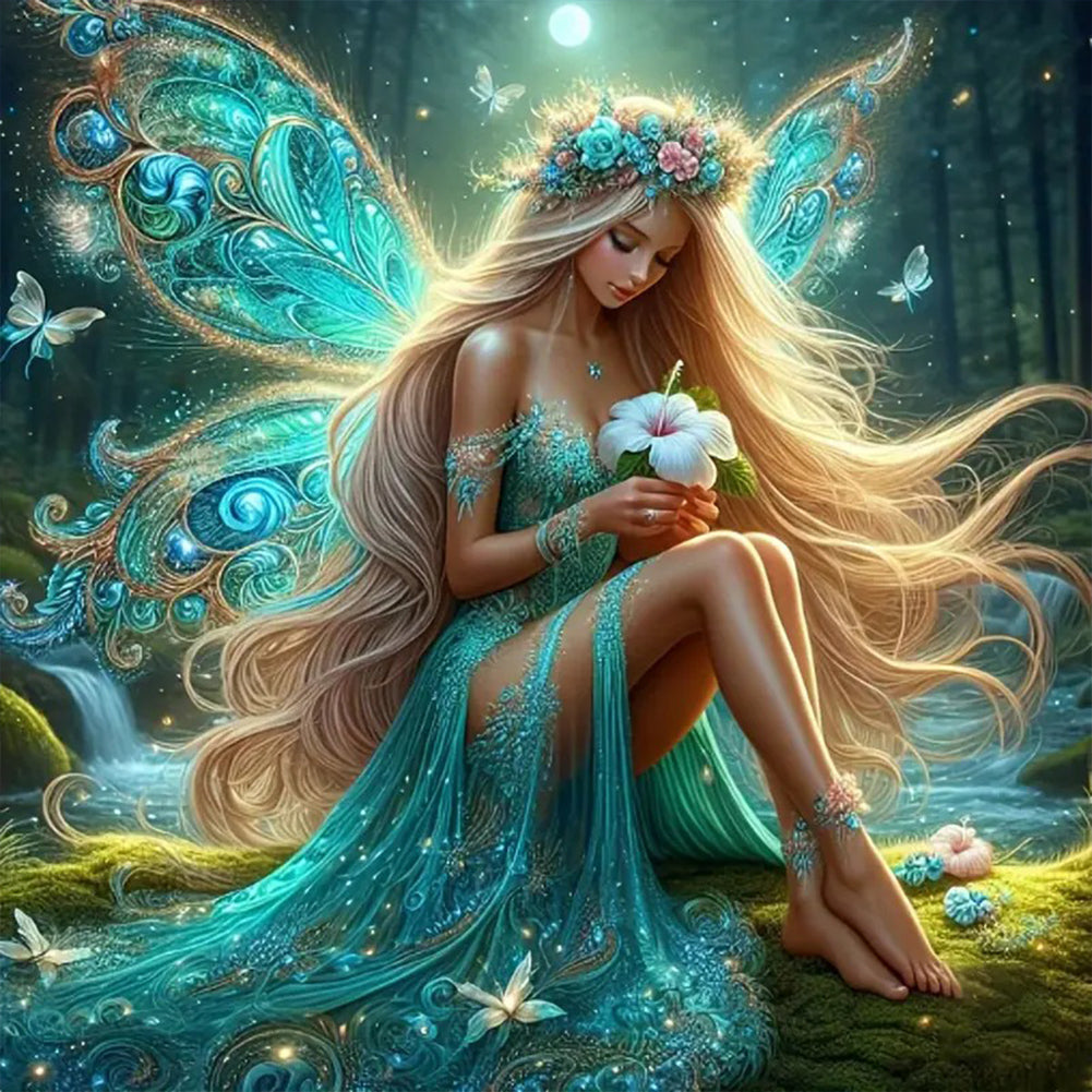 Diamond Painting - Full Round - Butterfly Girl (40*40CM)