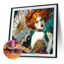 Load image into Gallery viewer, AB Diamond Painting - Full Round - Redhead Girl with Umbrella (40*40CM)
