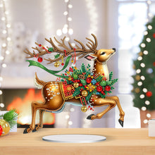 Load image into Gallery viewer, Acrylic Special Shape Christmas Elk Diamond Painting Tabletop Ornaments
