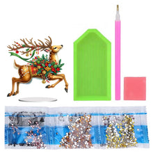 Load image into Gallery viewer, Acrylic Special Shape Christmas Elk Diamond Painting Tabletop Ornaments
