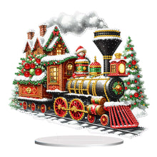 Load image into Gallery viewer, Acrylic Special Shape Christmas Train Diamond Painting Tabletop Ornaments

