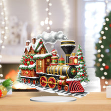 Load image into Gallery viewer, Acrylic Special Shape Christmas Train Diamond Painting Tabletop Ornaments

