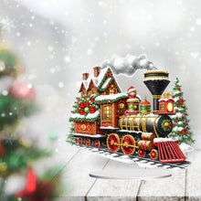Load image into Gallery viewer, Acrylic Special Shape Christmas Train Diamond Painting Tabletop Ornaments
