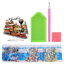 Load image into Gallery viewer, Acrylic Special Shape Christmas Train Diamond Painting Tabletop Ornaments

