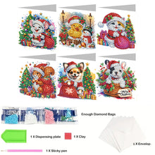 Load image into Gallery viewer, 6Pcs Dogs DIY Diamond Painting Card Diamond Drawing Card Diamond Daily Wish Card
