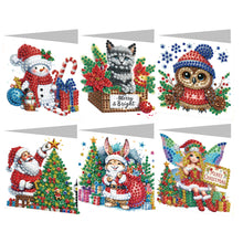 Load image into Gallery viewer, 6Pcs Dogs DIY Diamond Painting Card Diamond Drawing Card Diamond Daily Wish Card
