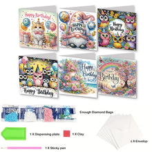 Load image into Gallery viewer, 6Pcs Gnome Diamond Drawing Card Diamond Daily Wish Card for Holiday Party Favors
