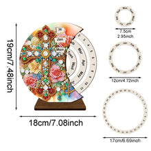 Load image into Gallery viewer, Wooden Special Shaped DIY Diamond Painting Moon Perpetual Calendar for Beginners
