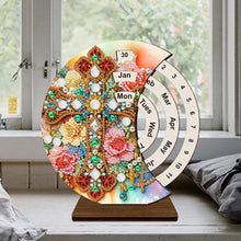 Load image into Gallery viewer, Wooden Special Shaped DIY Diamond Painting Moon Perpetual Calendar for Beginners
