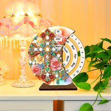 Load image into Gallery viewer, Wooden Special Shaped DIY Diamond Painting Moon Perpetual Calendar for Beginners
