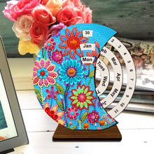 Load image into Gallery viewer, Wooden Special Shaped DIY Diamond Painting Moon Perpetual Calendar for Beginners
