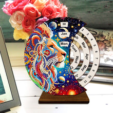 Load image into Gallery viewer, Wooden Special Shaped DIY Diamond Painting Moon Perpetual Calendar for Beginners
