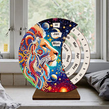 Load image into Gallery viewer, Wooden Special Shaped DIY Diamond Painting Moon Perpetual Calendar for Beginners
