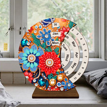 Load image into Gallery viewer, Wooden Special Shaped DIY Diamond Painting Moon Perpetual Calendar for Beginners
