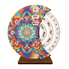 Load image into Gallery viewer, Wooden Special Shaped DIY Diamond Painting Moon Perpetual Calendar for Beginners
