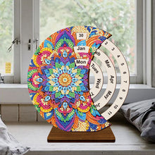Load image into Gallery viewer, Wooden Special Shaped DIY Diamond Painting Moon Perpetual Calendar for Beginners
