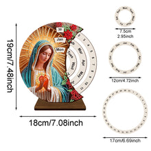 Load image into Gallery viewer, Wooden Special Shaped DIY Diamond Painting Moon Perpetual Calendar for Beginners
