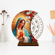 Load image into Gallery viewer, Wooden Special Shaped DIY Diamond Painting Moon Perpetual Calendar for Beginners
