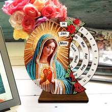 Load image into Gallery viewer, Wooden Special Shaped DIY Diamond Painting Moon Perpetual Calendar for Beginners
